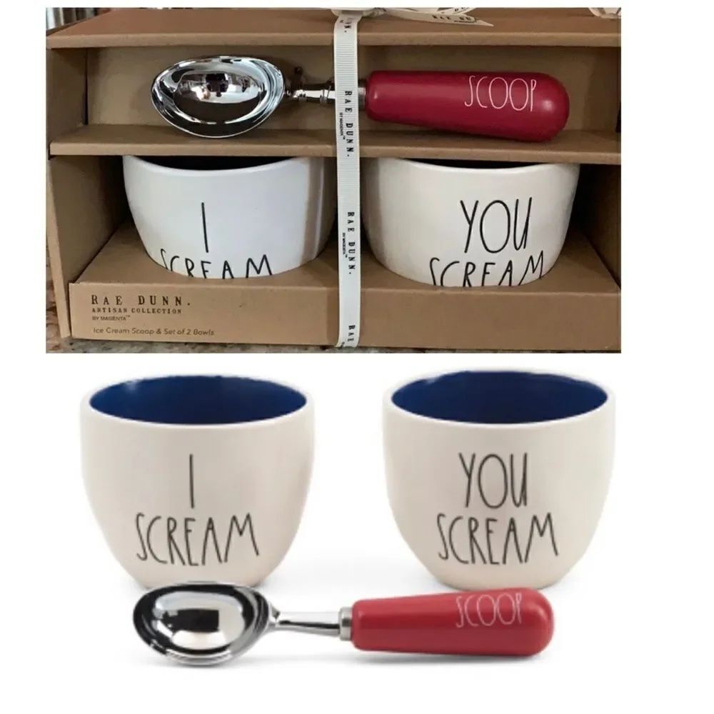 NWT RAE DUNN-Ice Cream Set I scream You Scream New